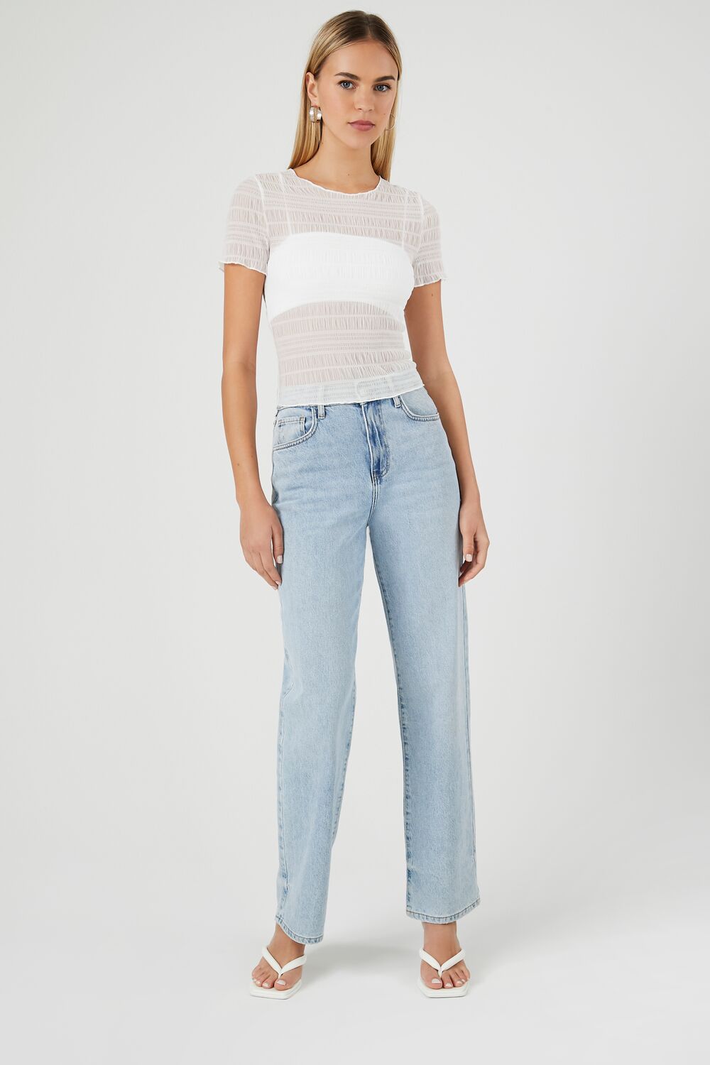 Sheer Mesh Lettuce-Edge Tee - Image 4