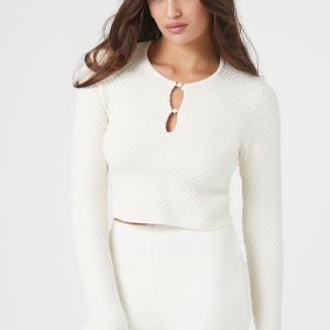 Sweater-Knit Cutout Crop Top
