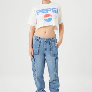 Stretch-Denim Cargo Joggers