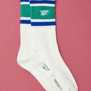 Reebok Varsity-Striped Crew Socks