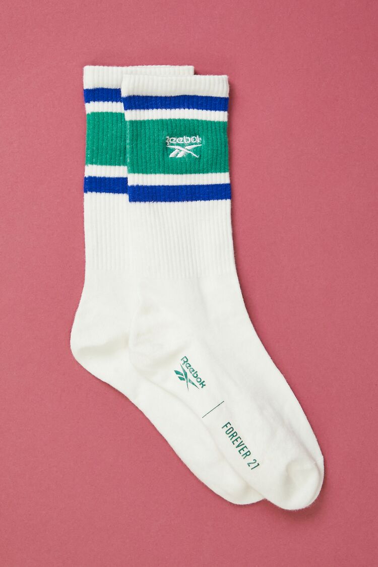 Reebok Varsity-Striped Crew Socks