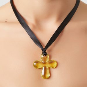 Clear Cross Pendant Necklace