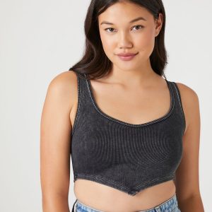 Seamless Ribbed V-Hem Tank Top