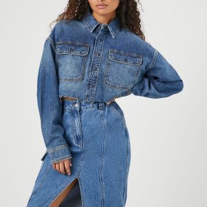 Cropped Denim Shirt