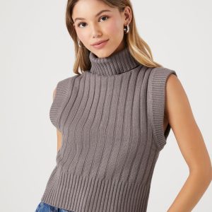 Sweater-Knit Turtleneck Top