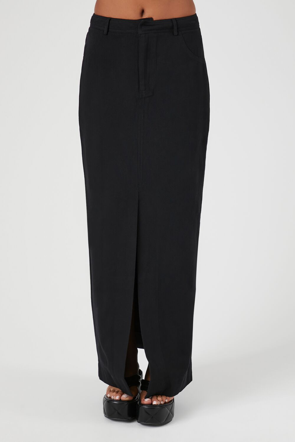 Twill Split-Hem Maxi Skirt - Image 2