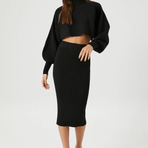 Turtleneck Sweater & Skirt Set