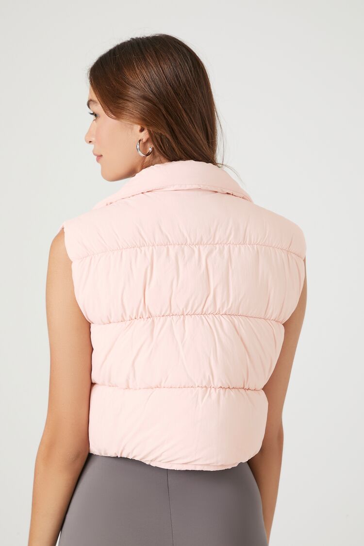 Cropped Zip-Up Puffer Vest - Image 8