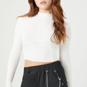 Ribbed Mock Neck Sweater