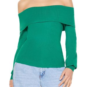 Fitted Off-the-Shoulder Sweater