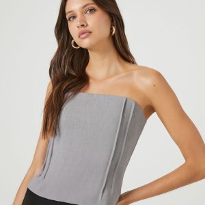Pleated Strapless Top