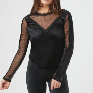 Sheer Lace Velvet Top