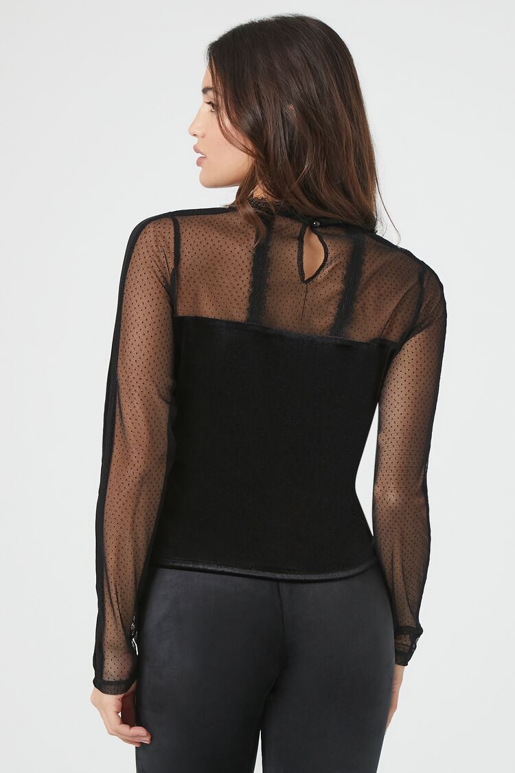Sheer Lace Velvet Top - Image 3