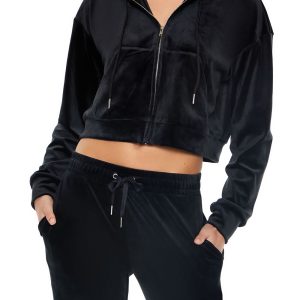 Velour Zip-Up Hoodie