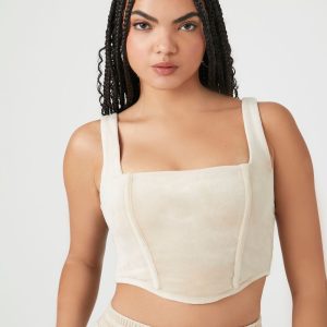 Velour Corset Crop Top