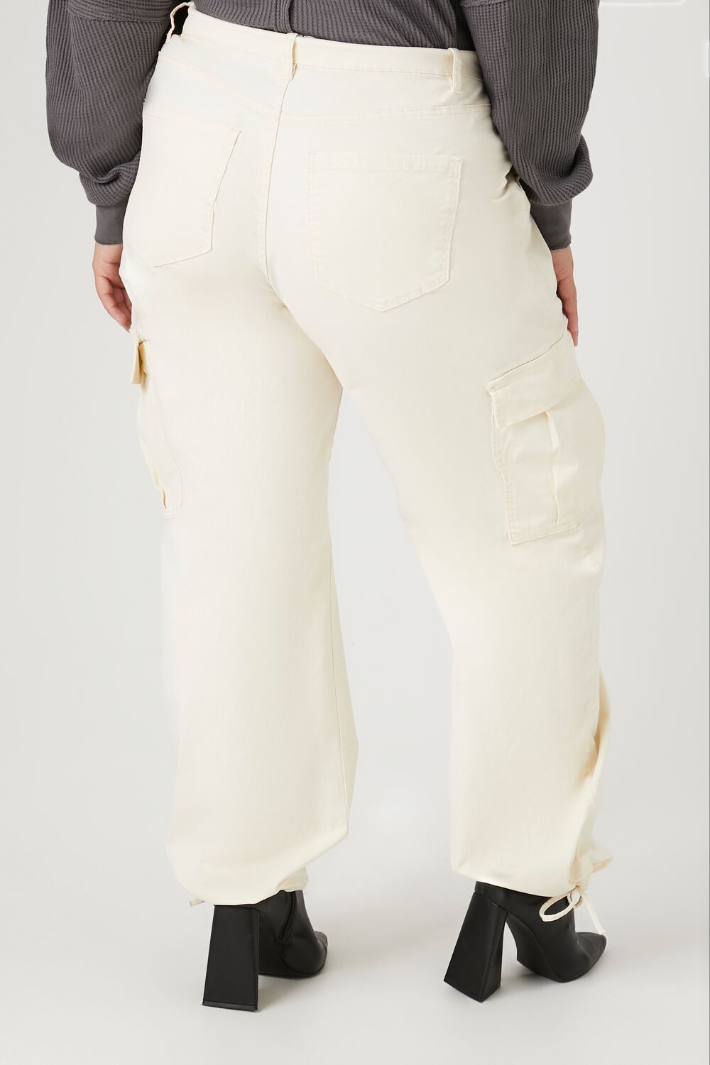 Plus Size Drawstring-Hem Cargo Pants - Image 4