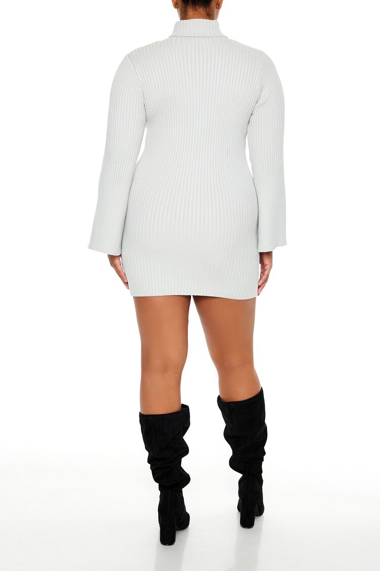 Plus Size Turtleneck Mini Sweater Dress - Image 14