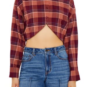 Plaid Flannel Cropped Shirt