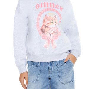 Sinner Kitten Graphic Pullover