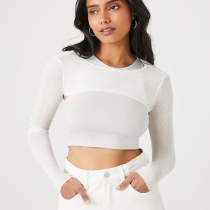 Super Cropped Sweater-Knit Top