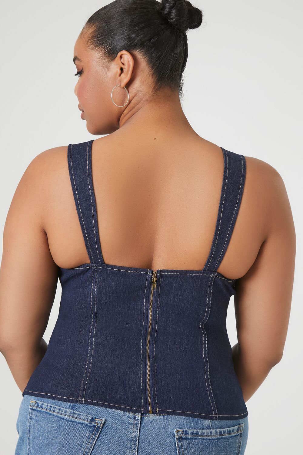 Plus Size Denim Bustier Top - Image 3