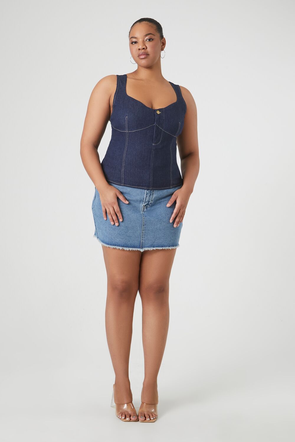 Plus Size Denim Bustier Top - Image 4