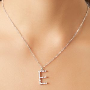 Rhinestone Initial Pendant Necklace
