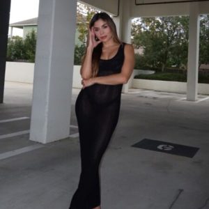 Sheer Bodycon Midi Sweater Dress