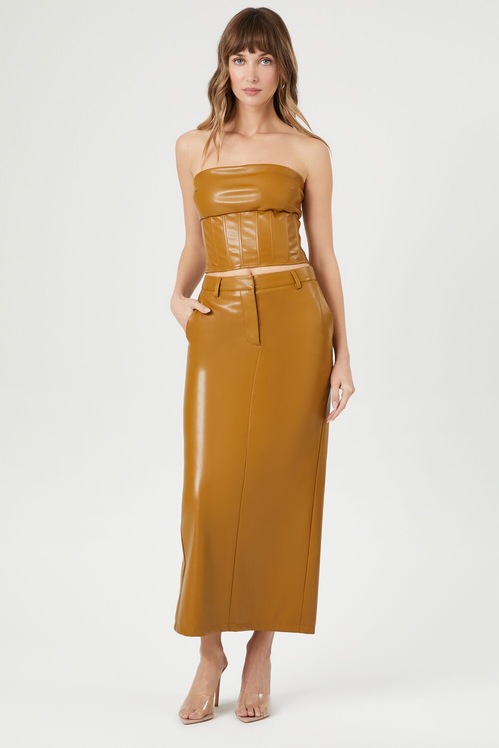 Faux Leather Maxi Skirt
