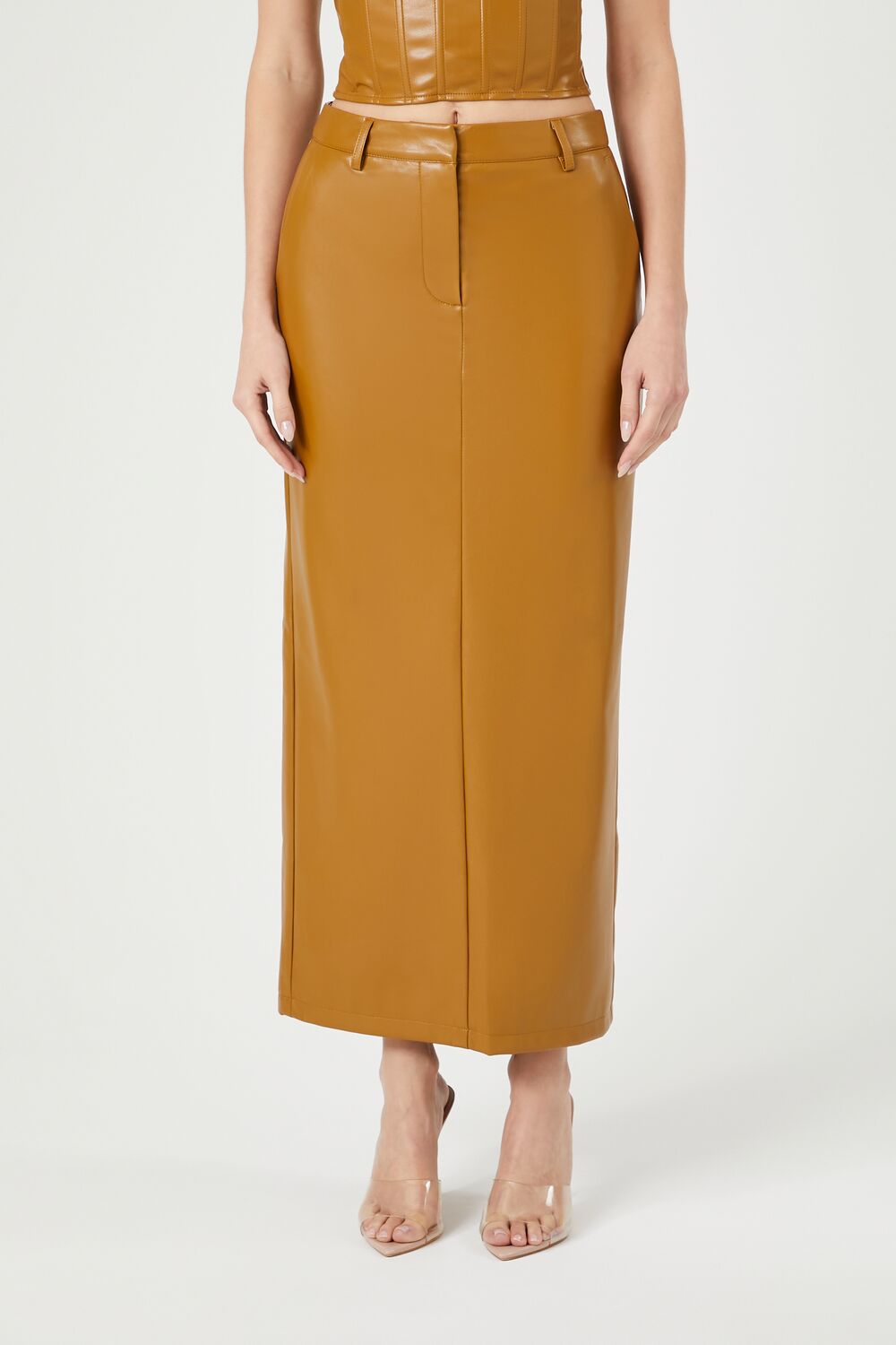Faux Leather Maxi Skirt - Image 2