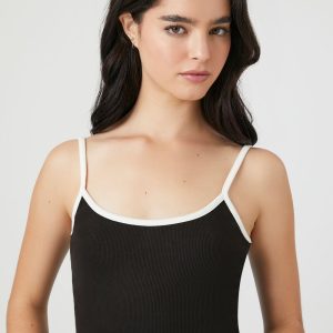 Ribbed Knit Ringer Cami Bodysuit