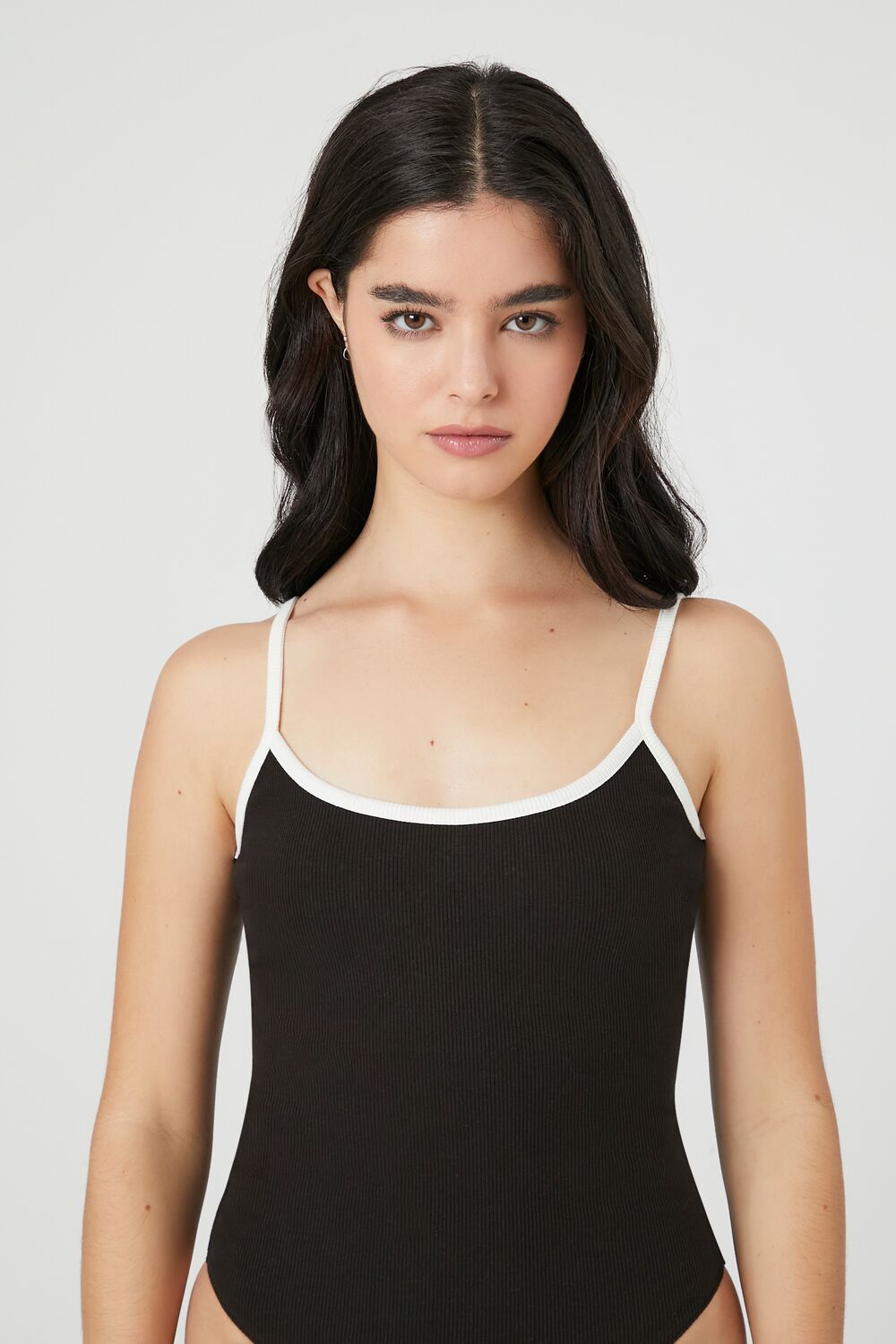 Ribbed Knit Ringer Cami Bodysuit - Image 5