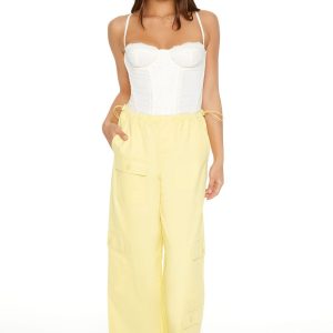 Twill Toggle Drawstring Cargo Pants