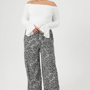 Plus Size Abstract Wide-Leg Pants