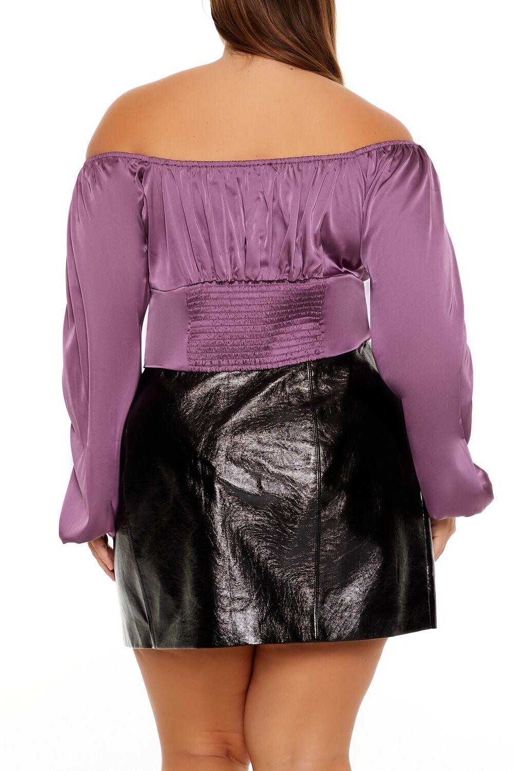 Plus Size Off-the-Shoulder Satin Top - Image 5