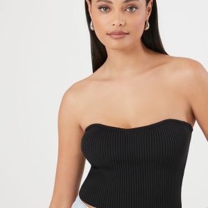 Sweater-Knit Cropped Tube Top