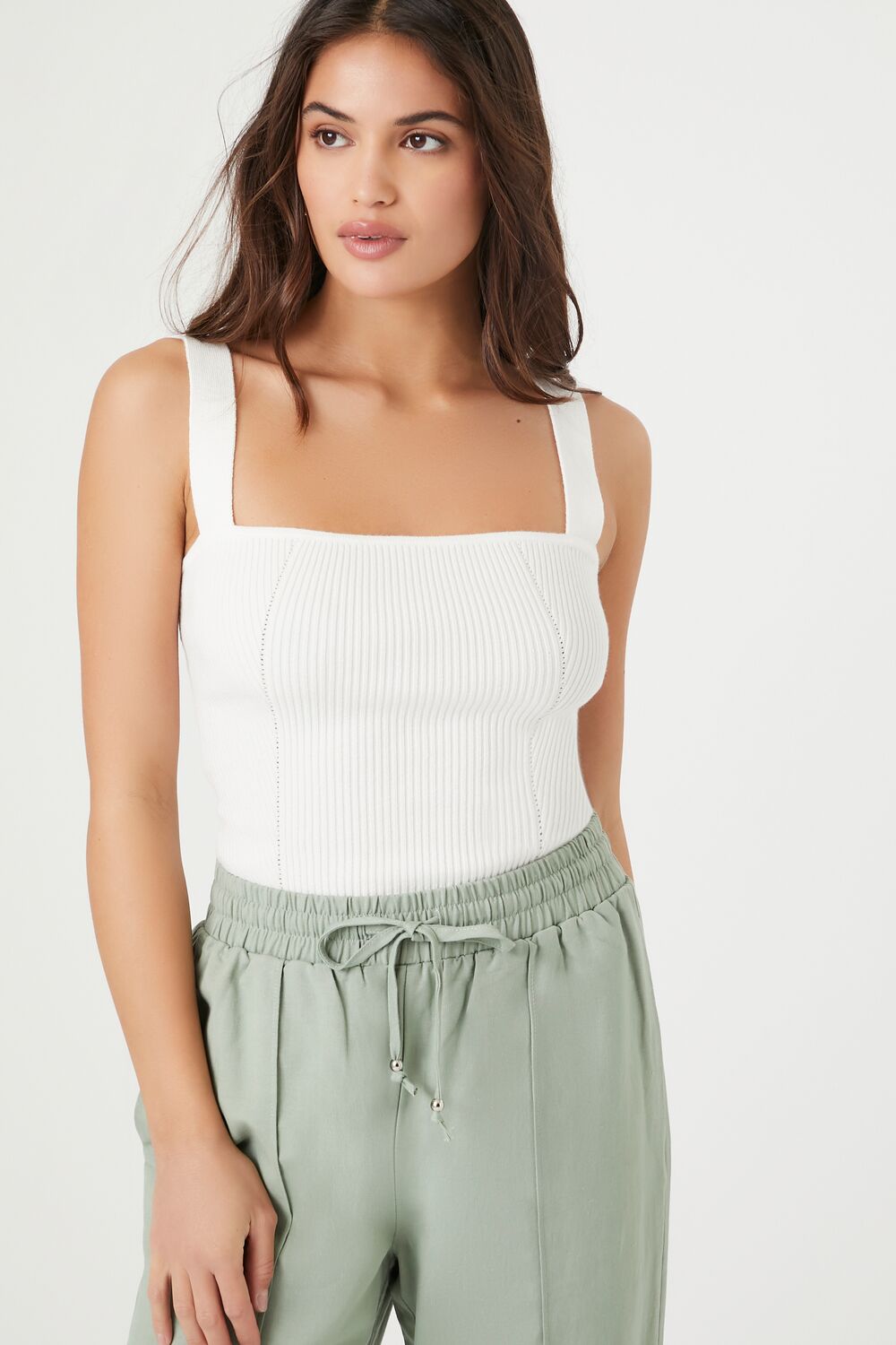 Ribbed Sweater-Knit Bodysuit