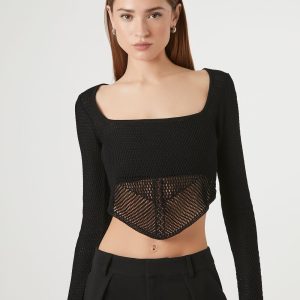 Sweater-Knit Crop Top
