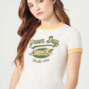 Green Day Graphic Ringer Tee
