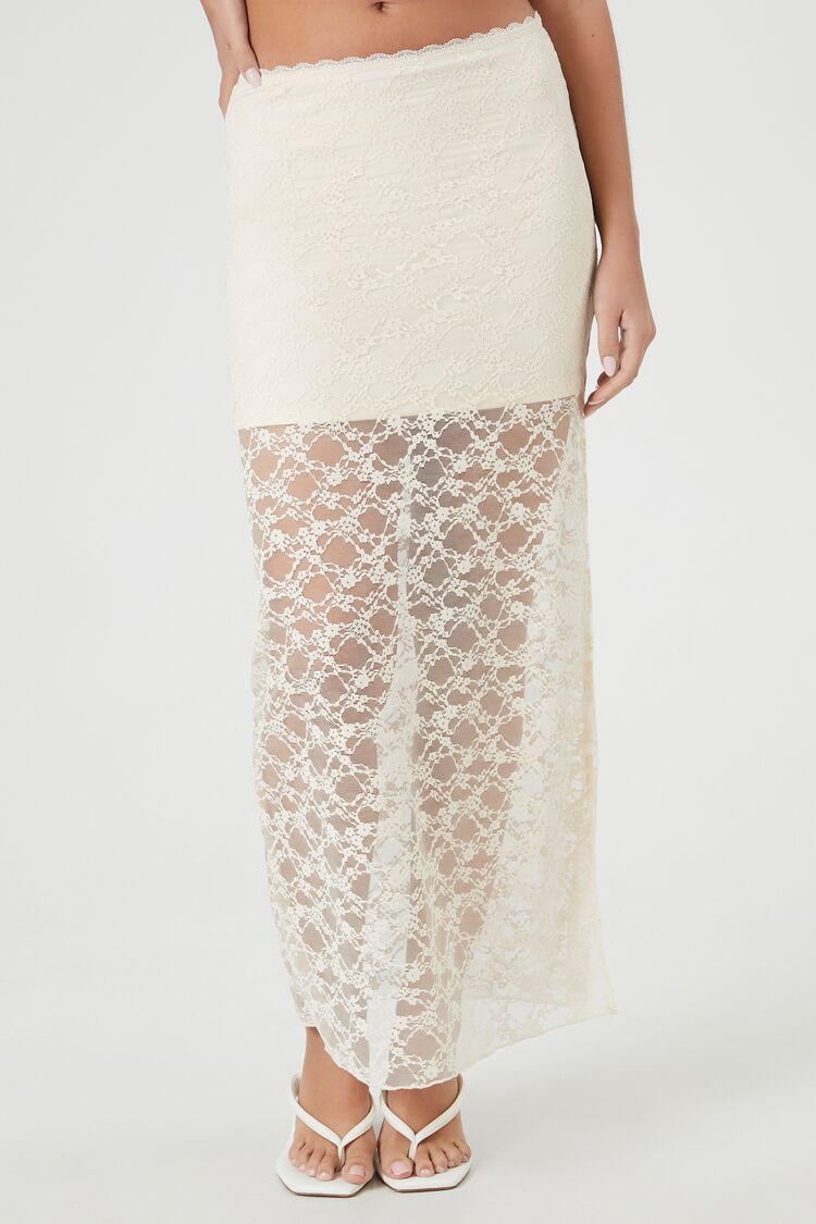 Lace Column Maxi Slit Skirt - Image 2