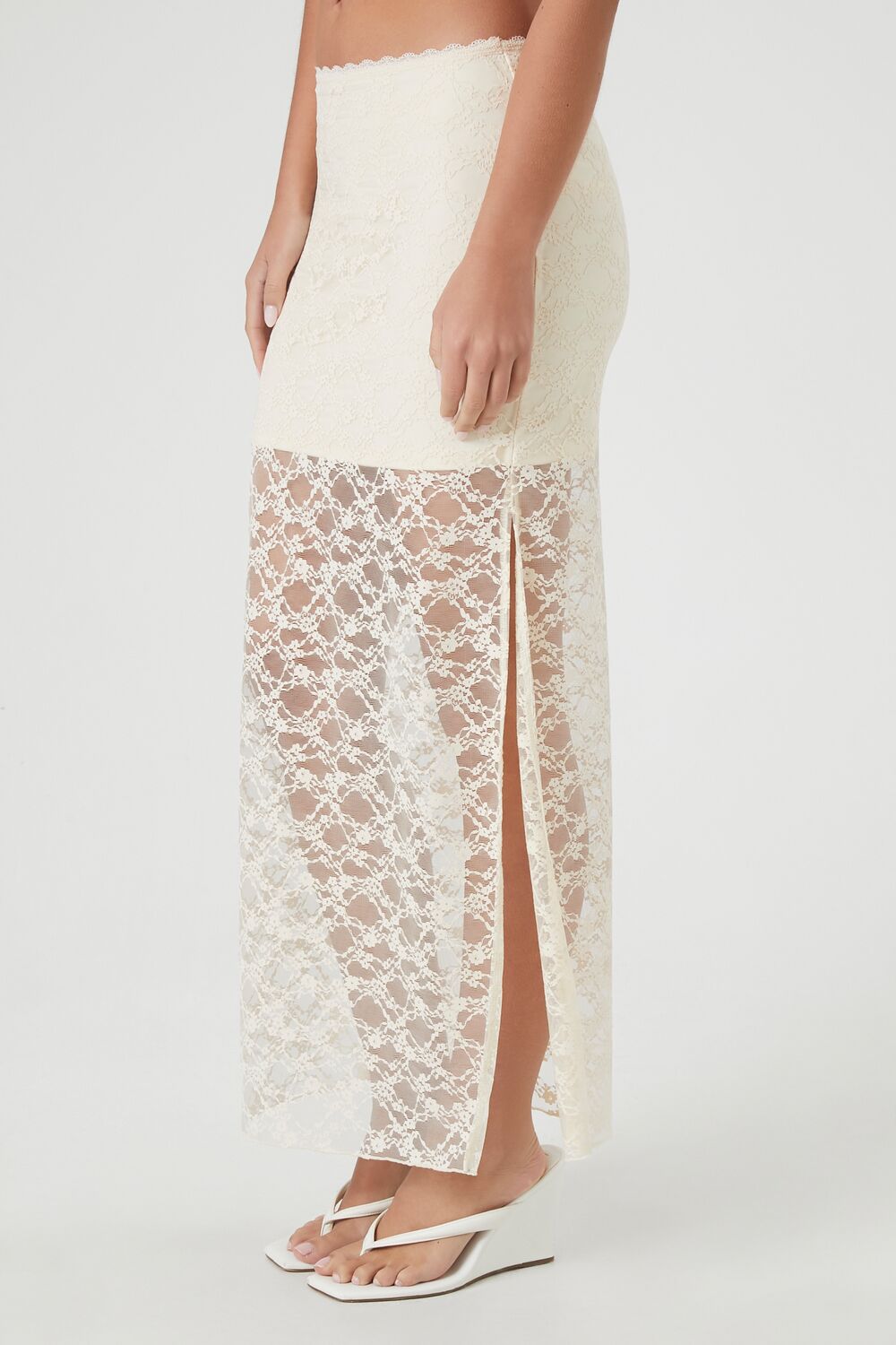 Lace Column Maxi Slit Skirt - Image 3
