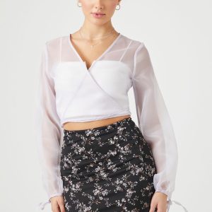 Sheer Organza Wrap Top