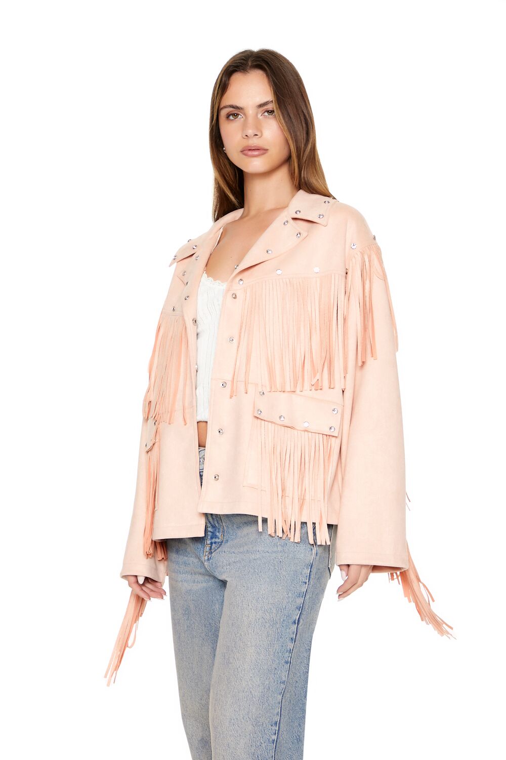 Fringe Faux Suede & Gem Jacket - Image 2