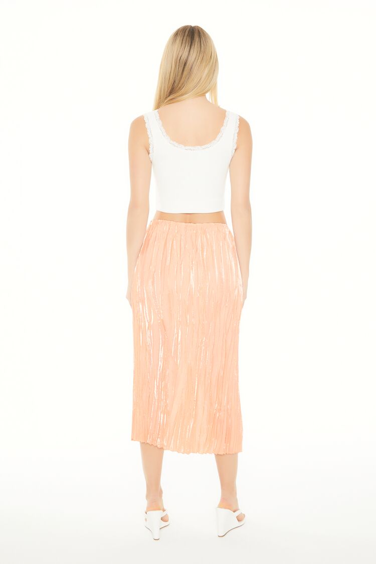 Crinkled High-Rise Midi Skirt - Image 3