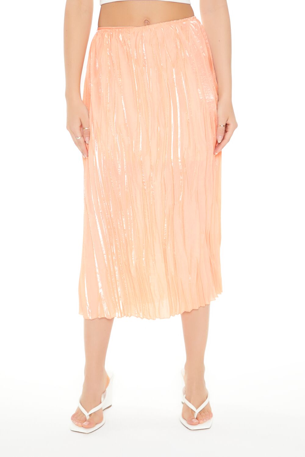 Crinkled High-Rise Midi Skirt - Image 5