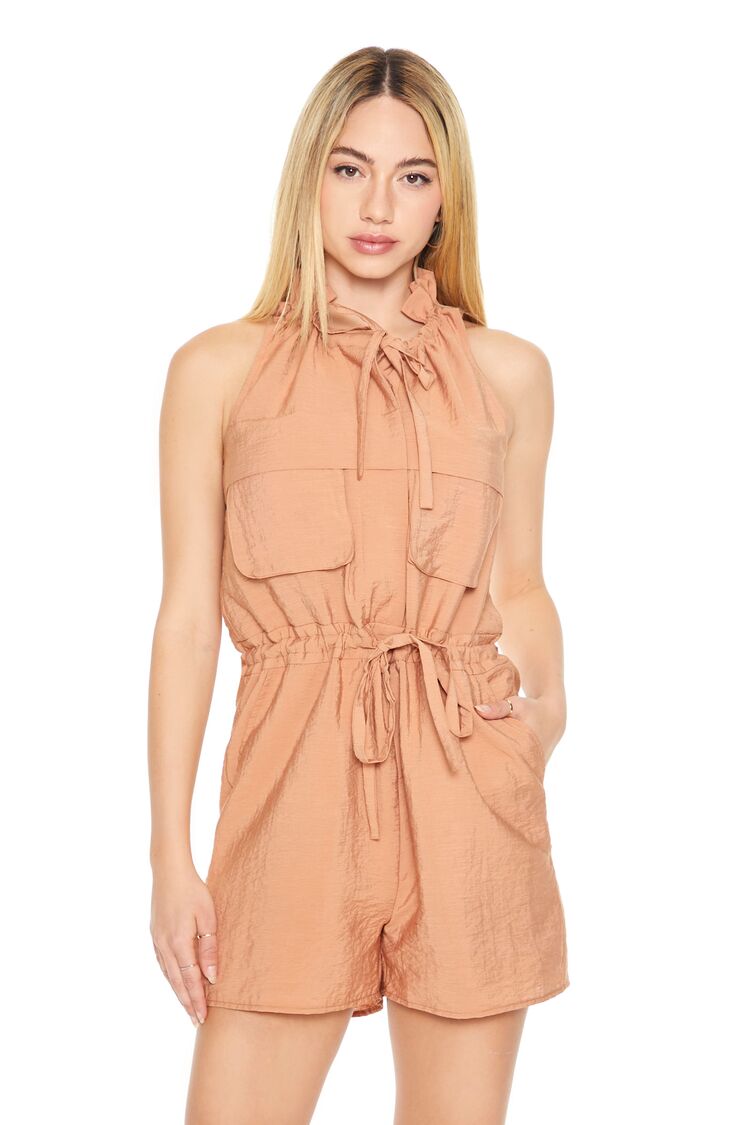 Sleeveless Drawstring Romper - Image 4