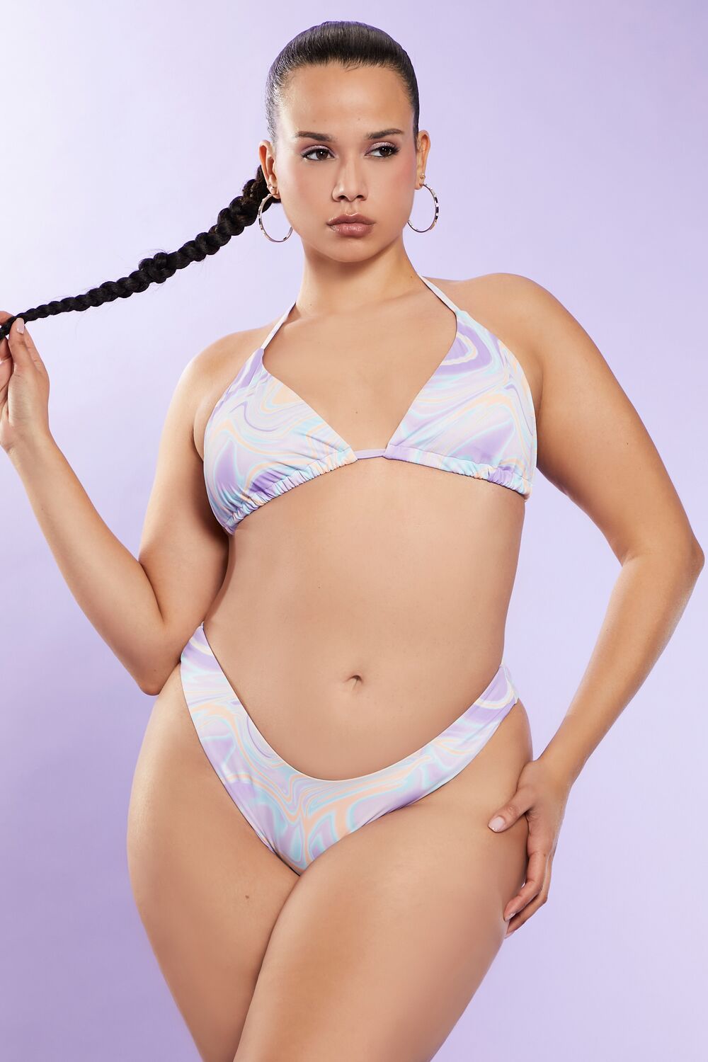Plus Size Oil Slick Bikini Bottoms