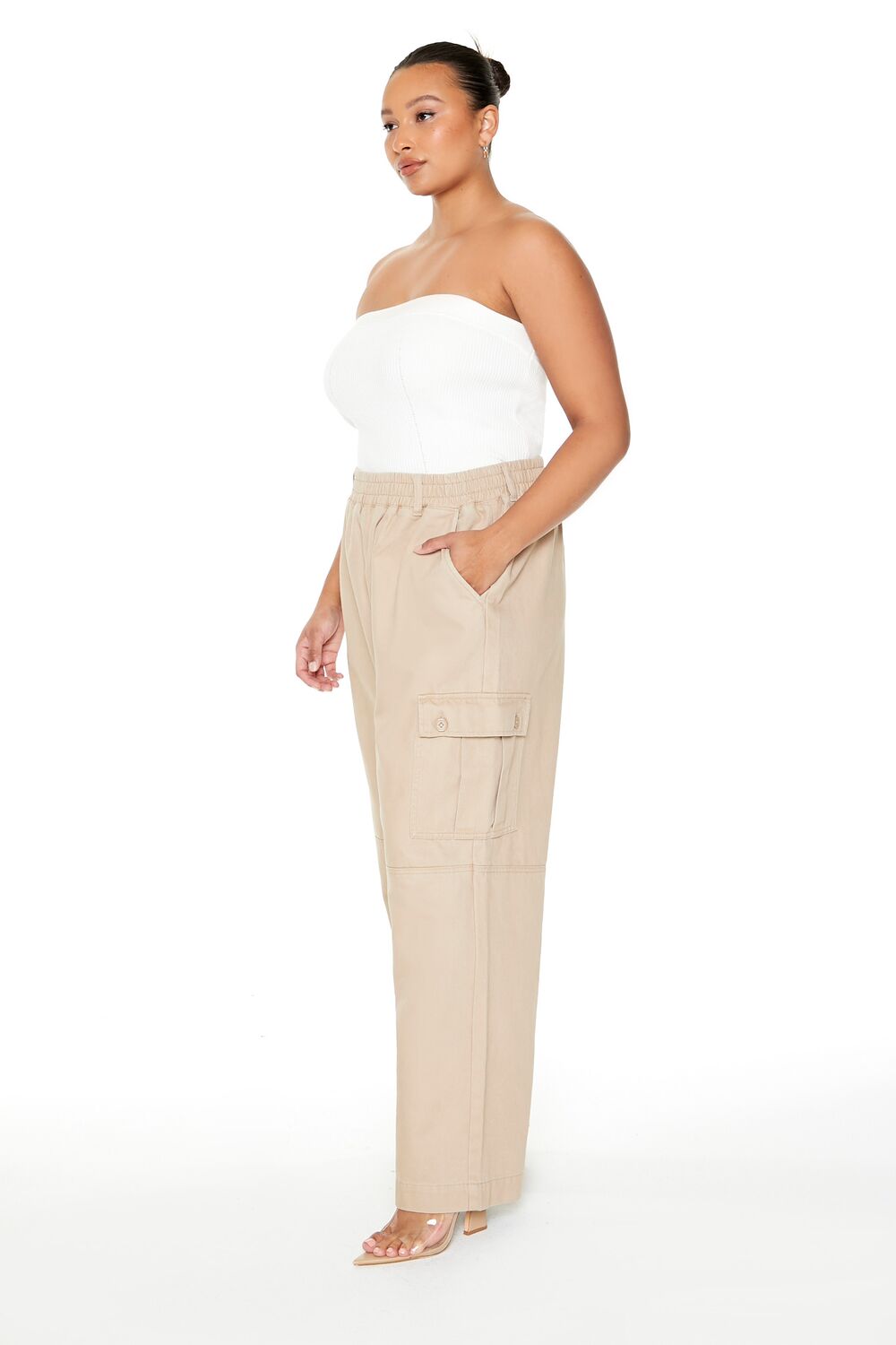 Plus Size Twill Wide-Leg Cargo Pants - Image 6
