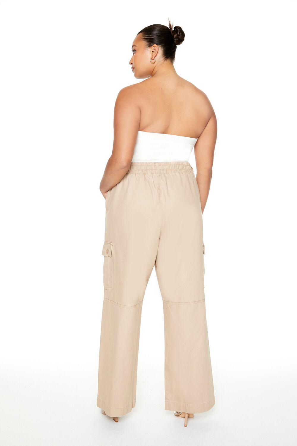 Plus Size Twill Wide-Leg Cargo Pants - Image 7