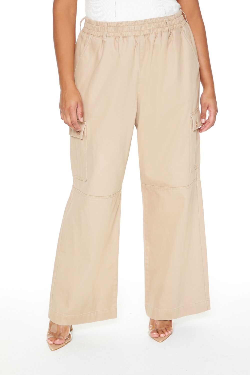 Plus Size Twill Wide-Leg Cargo Pants - Image 8